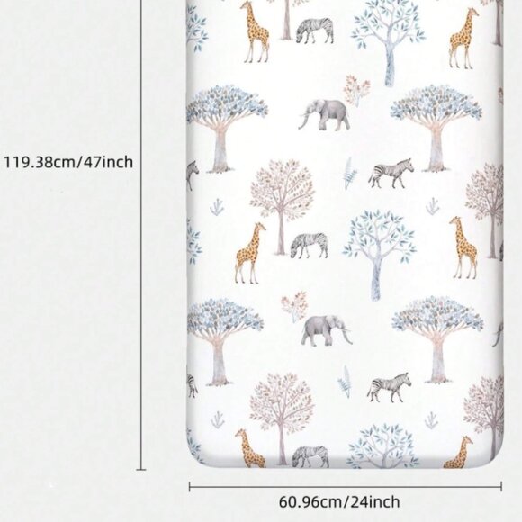 GLLQUEN BABY Crib & Toddler Mattress Fitted Sheet Set 2-Pack Boys Girls 47x24x6' - Picture 5 of 9